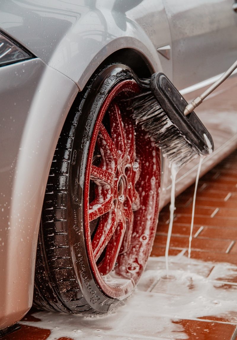 wheel being washed